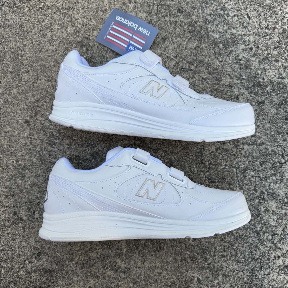 New Balance 577 MW577VW Mens 10.5 Wide 4E White Leather Walking Comfort Shoe NWT - Picture 7 of 12